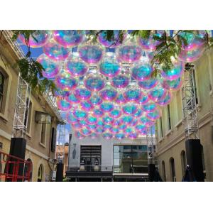 Giant PVC Dazzling Floating Inflatable Colorful Mirror Ball Decorative Inflatable Iridescent Mirror Balls