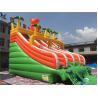 PVC Dinosaur Double Inflatable Water Slide For Pool With Landing Bed