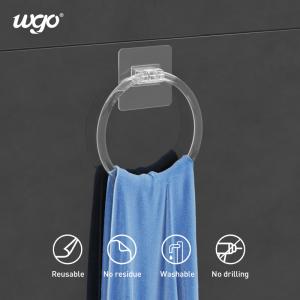 ISO 9001 white Plastic Towel Ring Holder 5KG Damage Free PVC sticker