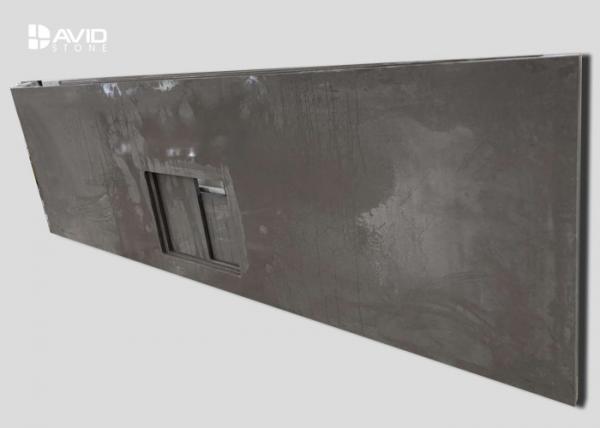Prefabricated Gray Quartz Kitchen Countertops Non Porous Crack Resistant