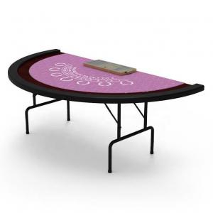 Custom Casino Blackjack Table With Folding Leg Half Round Shape