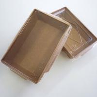 China Disposable Biodegradable Food Container Kraft Lunch Box Rectangular 500ml - 2100ml on sale