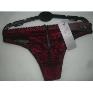 China OEM Spandex / Cotton Dark Red Custom Print Ladies Thong Underwear supplier