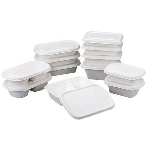 Eco Friendly Compostable Sugarcane Pulp Disposable Take Out Containers