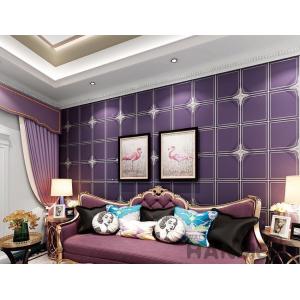 Purple Color Suede Wallpaper Geometric Design Sofa Backgroung Chinese Factory Supplier
