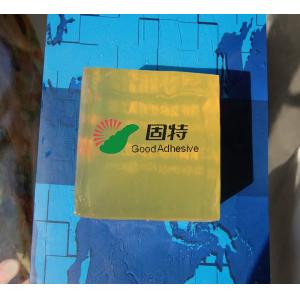 China Empaquetado caliente semi transparente fuerte sólido del pegamento piezosensible del derretimiento del bloque amarillento y semitransparente wholesale