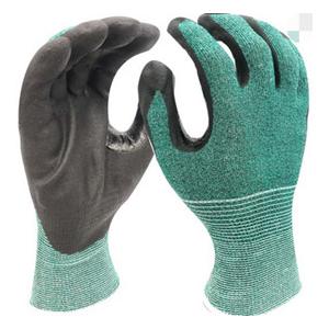 Multi Colored PPE Protective Gloves Mittens 18 Gauge Knitted Nylon Pu Dipped Dmf