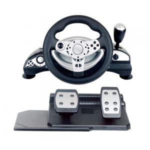 China multi-interface gaming racing wheel steering wheel with foot pedal for PC (Direct-X & X-INPUT) /P3 /P4 supplier