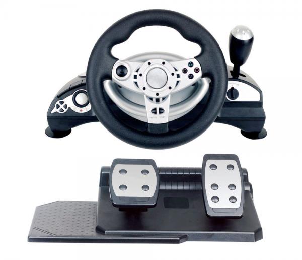 multi-interface gaming racing wheel steering wheel with foot pedal for PC