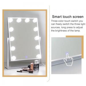 China Smart Touch Screen Desktop Lighted Tabletop Vanity Mirror With Bulbs Around supplier