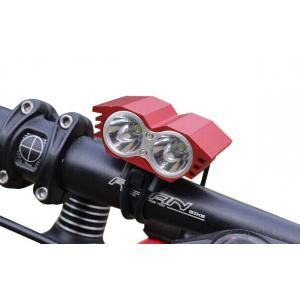 4 * 1800mah 2 CREE Led Light For Bike , Black High Power Front Bike Light