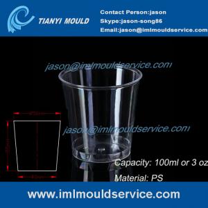 China clear 100ml thin wall PS plastic disposable drinking cups mould manufacturers and supplier supplier