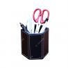 Pen Stand PU Leather 9cm Office Stationery Holder