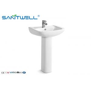 Uniform Glazed Bathroom Pedestal Basins , Ceramic classic pedestal basin