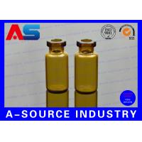 China 10ml Amber Miniature Glass Vials Medical Glass Vial And Stoppers on sale