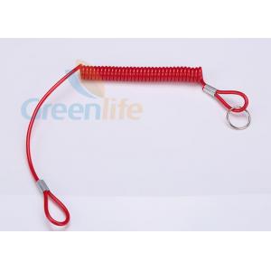 Red Universal PU Coil Tool Lanyard Stop Dropping Tether For Racing Emergency