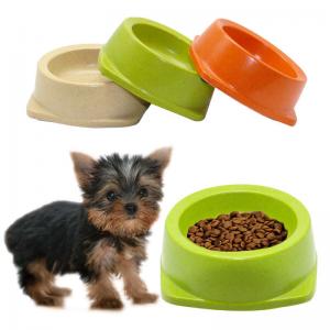 China Customized Size Ceramic Pet Bowl , Pet Food Bowl Green / Orange / Beige Color supplier