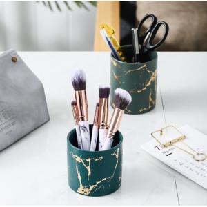 China Home Decor Ceramic Desk Pen Holder Stand Pencil Cup Holder Organizer Makeup Brush Holder supplier