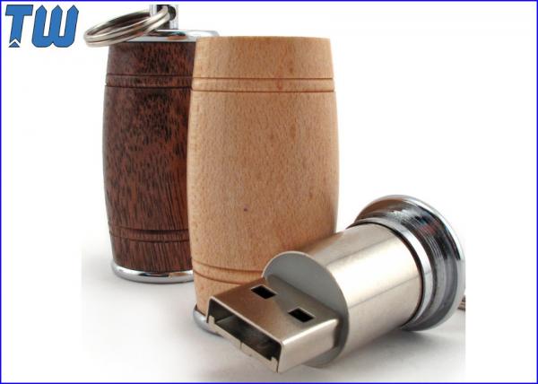 Mini Wine Barrel 4GB USB Flash Drive Wood Material Free Key Ring