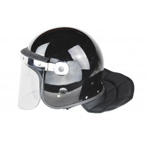 Police Flat Visor Anti Riot Helmet / Combat Helmet With Face Shield Chin Protector