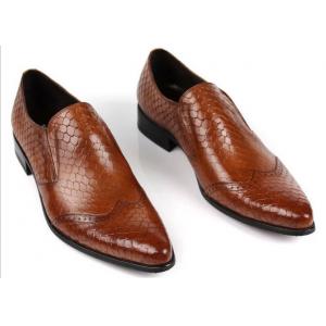 Snake Skin Pattern Men Formal Dress Shoes Genuine Leather Men Luxury Shoes For Party