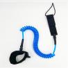 China Safety Felxible Blue Coiled SUP Leash With Webbing Strap / Band wholesale