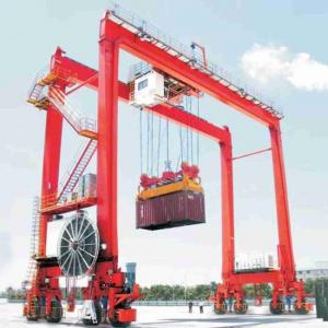 20ft / 40ft Container Lifting RTG Gantry Crane 40t 50t With Telescopic Spreader