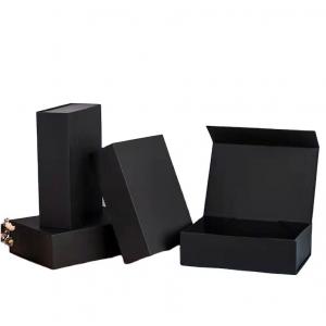 China Customized Black Magnetic Shoe Box Paperboard Fancy Packaging Box supplier