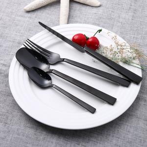 China Luxury Food Contact Safe 420SS Matt Black Stainless Steel Cutlery Set wholesale