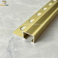 China Matt Gold Bullnose Stair Nosing Tile Trim 9.9mm Aluminum Profile Trim on sale