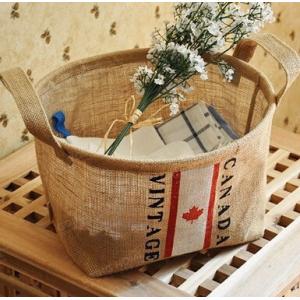 Amazon Hot Sales Fashion Household Foldable Eco Friendly Durable Jute Storage Organizer Basket,large capacity Cotton Lin