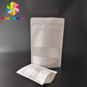 China Stand Up Pouch White Kraft Paper Bag Packaging Doy Pack Zipper Lock For Milk Protein Powder supplier