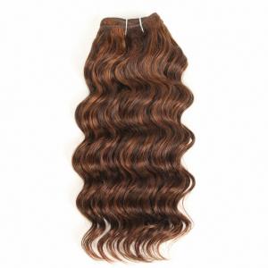 China Pre-Colored Deep Wave Brazilian Hair 100% Human Hair Bundles Remy Hair Weave P4/30 Piano Color supplier