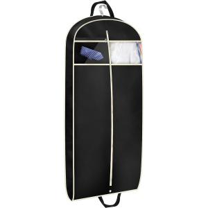 Black Portable Zipper Suit Bag Breathable Zippered Garment Bags
