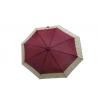 China Folding Pongee Fabric Automatic Travel Umbrella Srtong Wind With Check Band wholesale