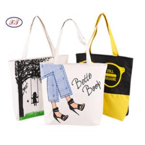 Manufacturer High Capacity Canvas Shoulder Bags Woman Shopping Bags Cotton Shopping Beach Bag