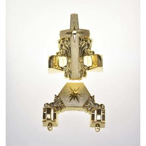 China Funeral Coffin Ornaments Star Design Casket Fitting 12# In Gold Finish supplier