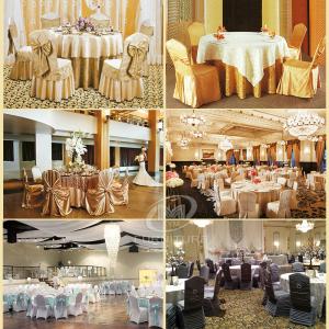 Customized Polyester Chair Covers And Sashes Hotel Furniture Supplies