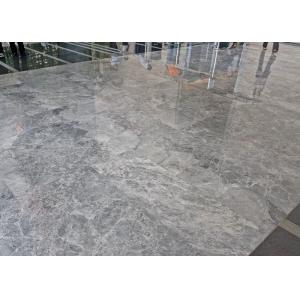 China Silver Grey Marble Stone Tile Slab For Kitchen / Bathroom CE Approval wholesale