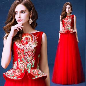China Chinese Traditional Bride Toast Set Dress Invisible Zipper Back Evening Dress TSJY140 supplier