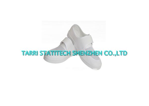 Cleanroom ESD Shoes Soft PU / PVC Sole Mesh Boots With Vecro Sticky