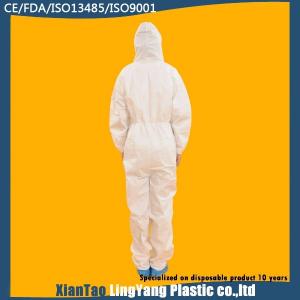 Latex Free Disposable Microporous Coverall , Disposable Protective Coveralls