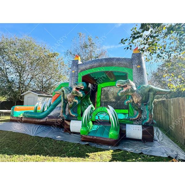T-Rex Dinosaur Inflatable Water Slide Bounce House Combo Inflatable Bouncer Jumping Castle