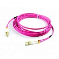 China 3.0mm DX MM 50/125 OM4 LC to LC Fiber Optic Patch Cord PINK LSZH outer Jacket on sale