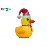 China Oxford Cloth Outdoor Decoration 2m Inflatable Christmas Duck With Hat on sale