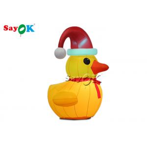 Oxford Cloth Outdoor Decoration 2m Inflatable Christmas Duck With Hat