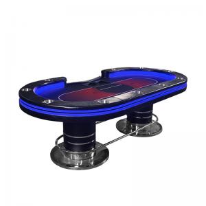 China Oval Casino Poker Table Texas With Leather Armrest Cup Holders supplier