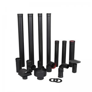 China Wood Heater Telescoping Stove Pipe , Double Wall Black Pipe SUS304 Material supplier