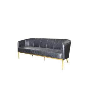 Black Leather Sofa With Metal Frame