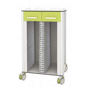 China Central Lock Clinic 50 holders Medical Records Trolley supplier